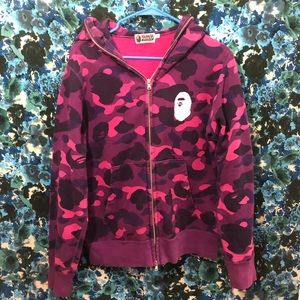 BAPE A Bathing APE HOODIE purple camo MEDIUM